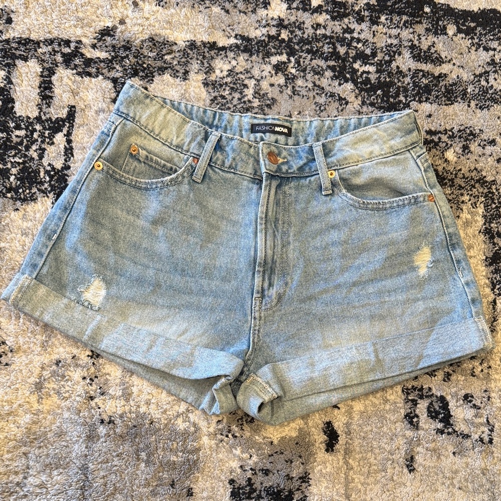 Fashion Nova Light Blue Jean Shorts